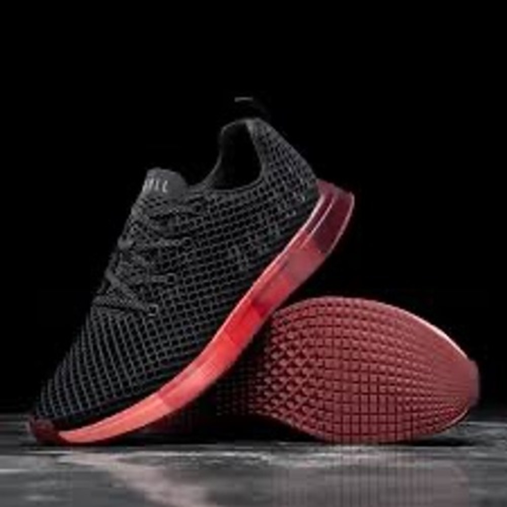 Nobull Toomey Mesh Runners Black/Red Unisex Size M6.5/W8 Gym Athleisure Lifting